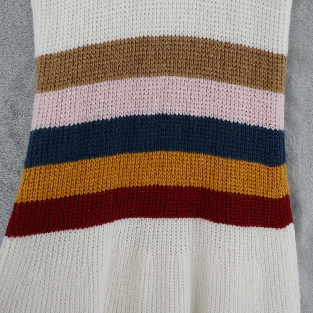 Maeve Anthropologie Striped Cowl Neck Sleeveless Sweater Dress Women Small Cream - Picture 5 of 16